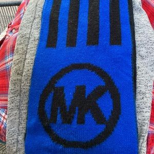 Michael Kors Black Blue Striped Knit Scarf
